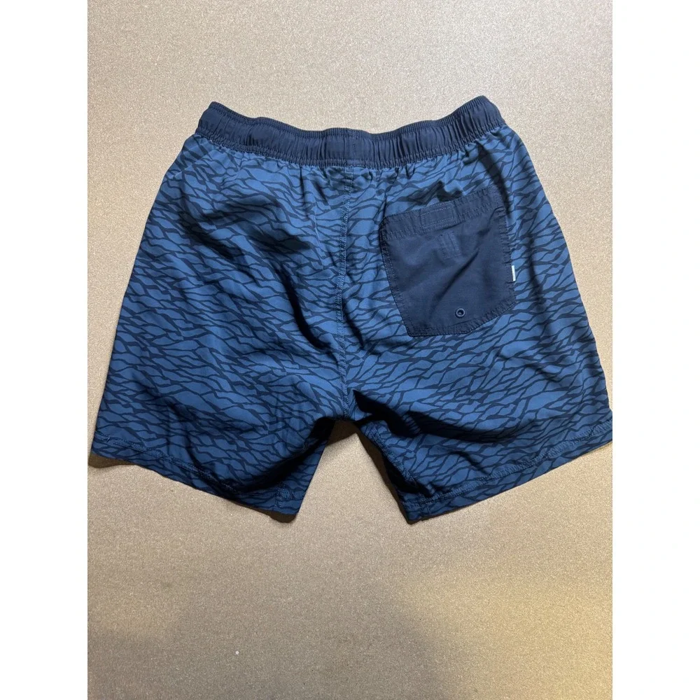 Lululemon Men's Swim Trunks Shorts Blue Black Patterned Drawstring Pockets‎
